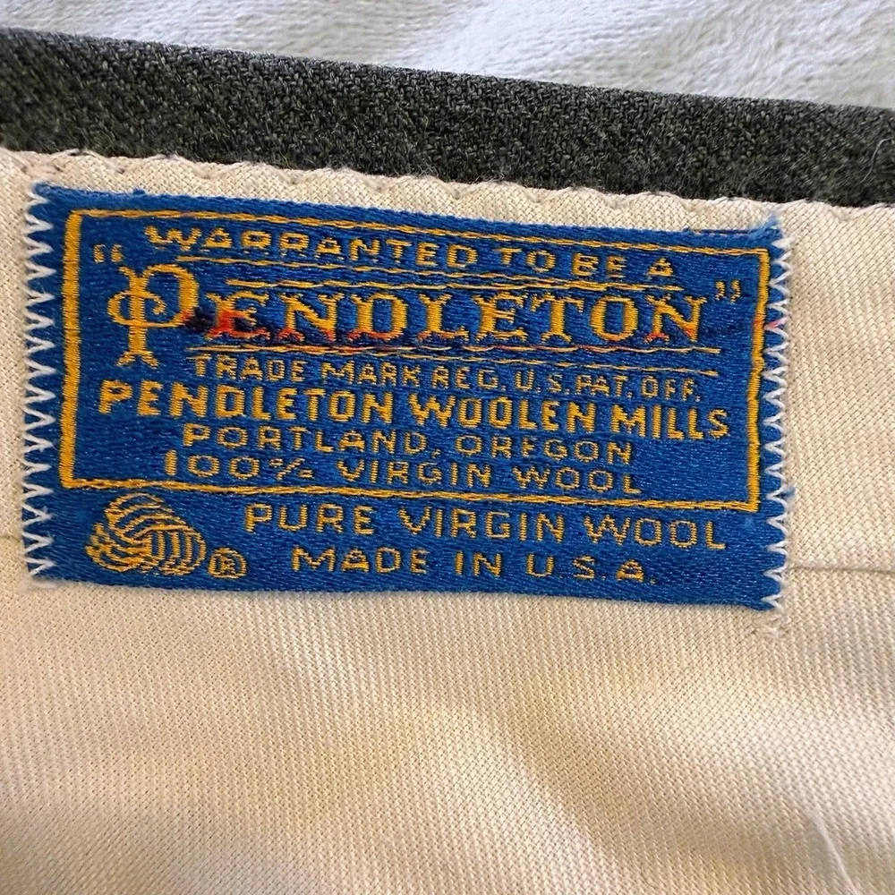Pendleton Wool Dress Pants Mens 36x30 Gray Flat Front Pure Virgin Wool Made USA